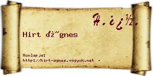 Hirt Ágnes névjegykártya